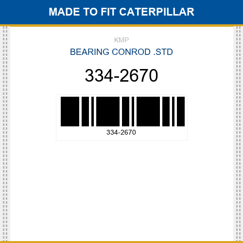 334-2670 Bearing conrod .std Made to fit for CATERPILLAR