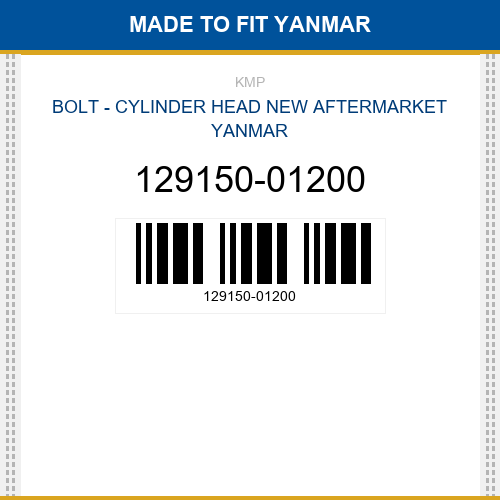 129150-01200 Bolt - cylinder head Made to fit for YANMAR