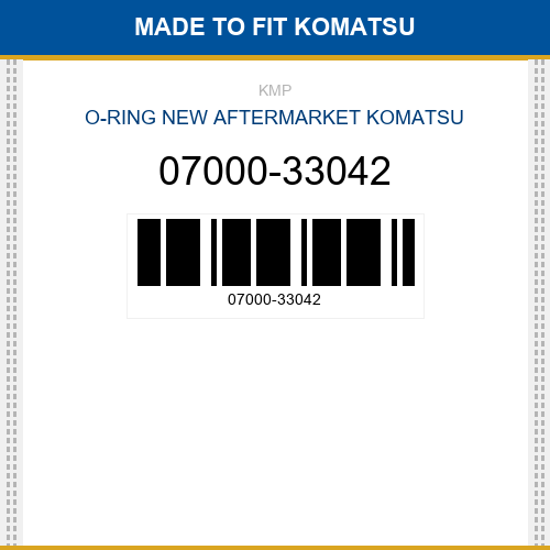 07000-33042 O-ring Made to fit for KOMATSU