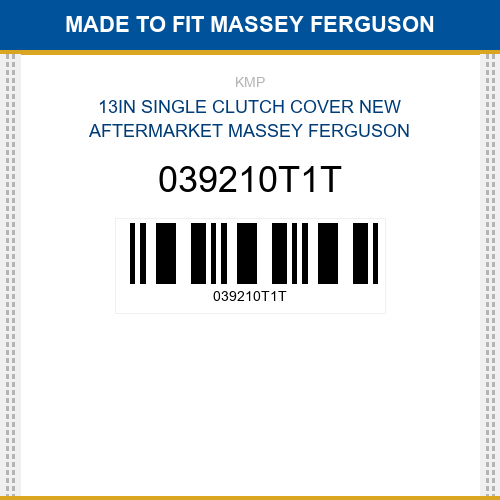 039210T1T 13in single clutch cover Made to fit for MASSEY FERGUSON