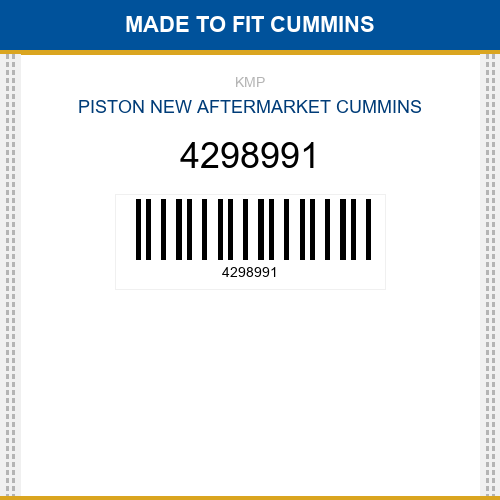 4298991 Piston Made to fit for CUMMINS