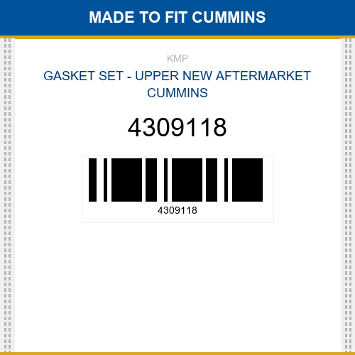 4309118 Gasket set - upper Made to fit for CUMMINS