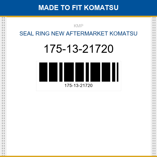 175-13-21720 Seal ring Made to fit for KOMATSU