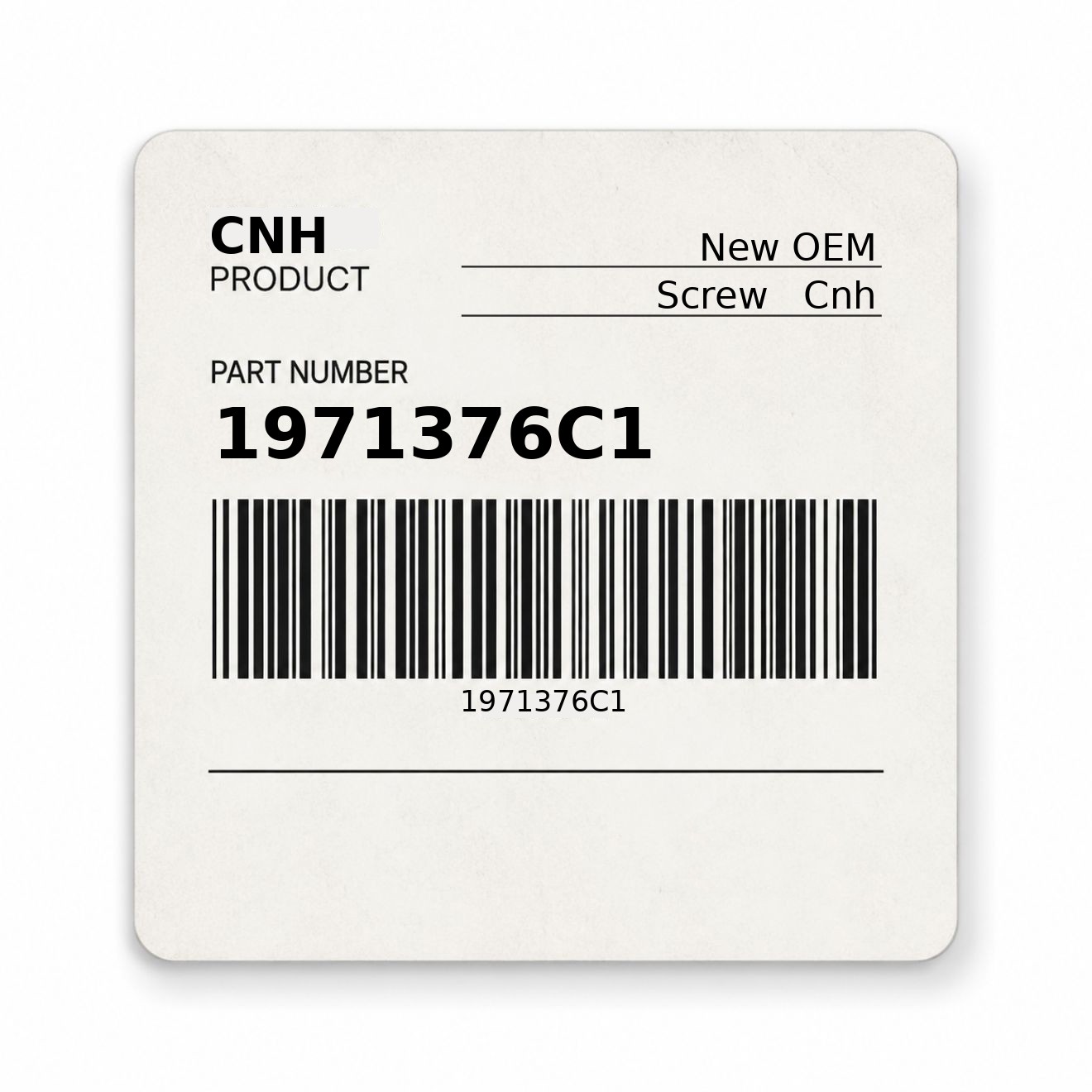 1971376C1 Screw New Aftermarket Made to fit for CNH