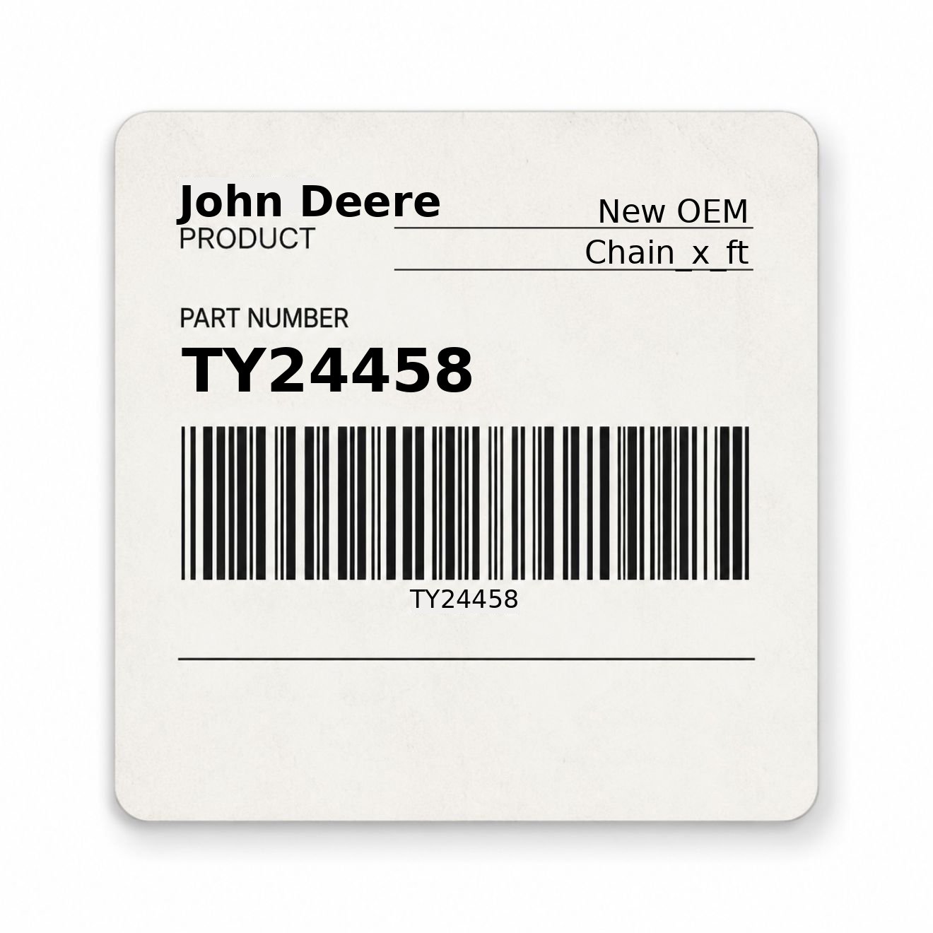 TY24458 Chain_x_ft New Aftermarket Made to fit for John Deere