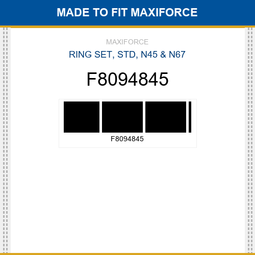 F8094845 Ring set, std, n45 & n67 New Aftermarket