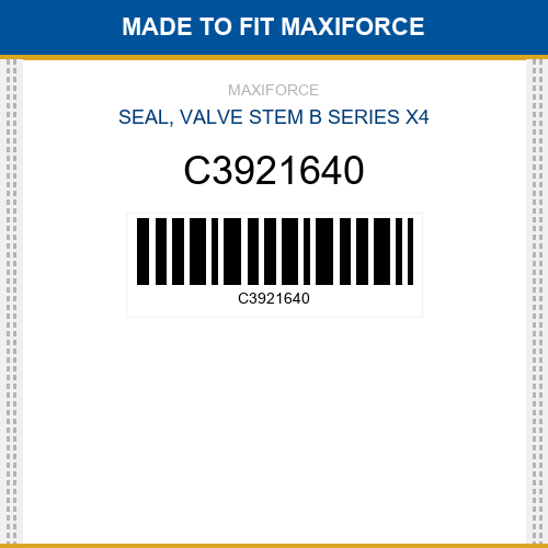 C3921640 Seal, valve stem b series x4 New Aftermarket