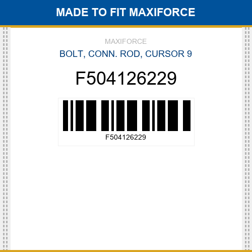 F504126229 Bolt, conn. rod, cursor 9 New Aftermarket