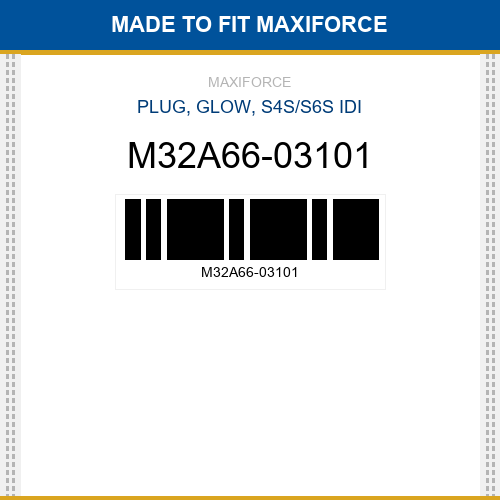 M32A66-03101 Plug, glow, s4s/s6s idi New Aftermarket