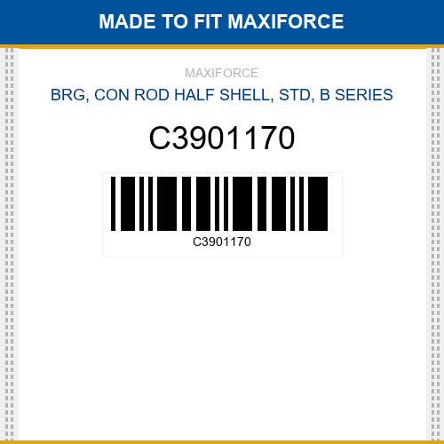 C3901170 Brg, con rod half shell, std, b series New Aftermarket
