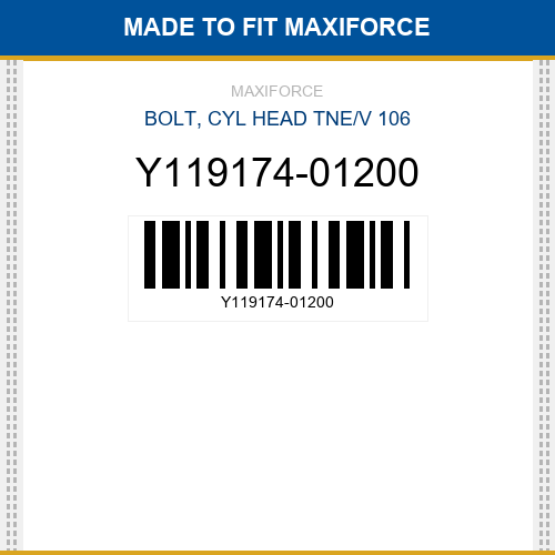 Y119174-01200 Bolt, cyl head tne/v 106 New Aftermarket