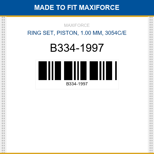 B334-1997 Ring set, piston, 1.00 mm, 3054c/e New Aftermarket