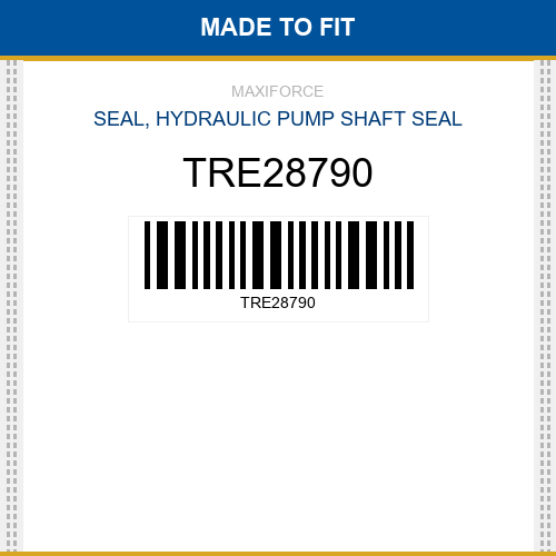 TRE28790 Seal, hydraulic pump shaft seal New Aftermarket
