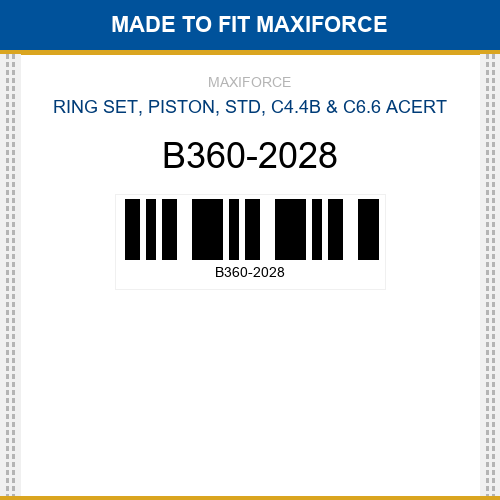 B360-2028 Ring set, piston, std, c4.4b & c6.6 acert New Aftermarket