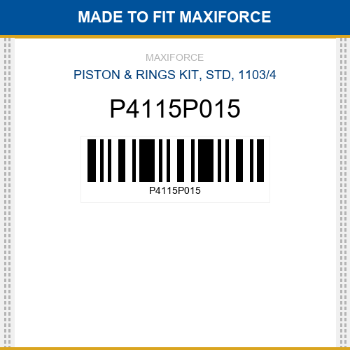 P4115P015 Piston & rings kit, std, 1103/4 New Aftermarket