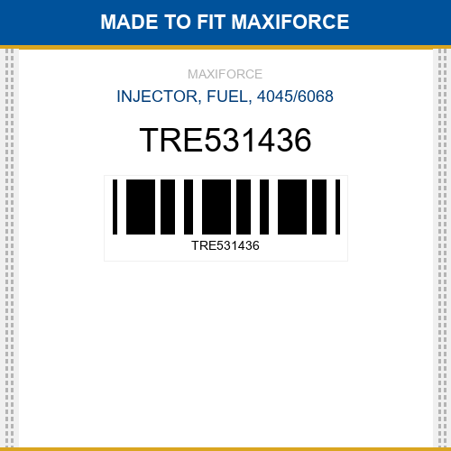 TRE531436 Injector, fuel, 4045/6068 New Aftermarket