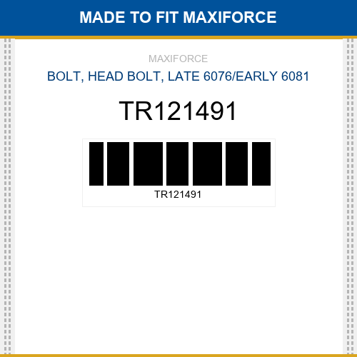 TR121491 Bolt, head bolt, late 6076/early 6081 New Aftermarket