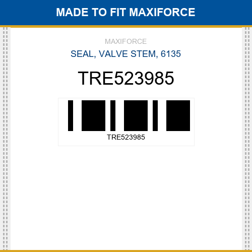 TRE523985 Seal, valve stem, 6135 New Aftermarket
