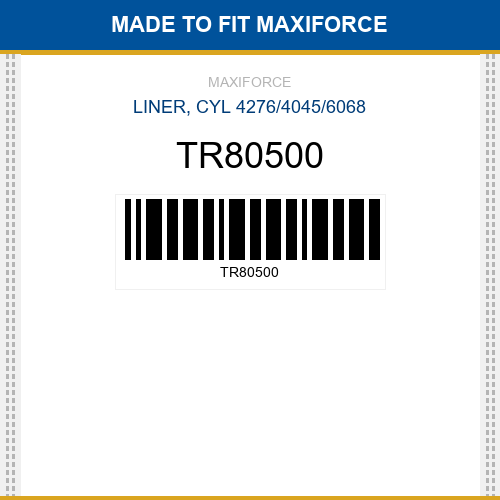 TR80500 Liner, cyl 4276/4045/6068 New Aftermarket