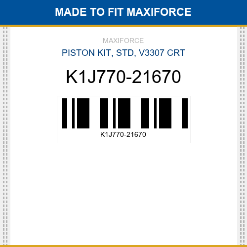 K1J770-21670 Piston kit, std, v3307 crt New Aftermarket