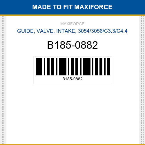 B185-0882 Guide, valve, intake, 3054/3056/c3.3/c4.4 New Aftermarket