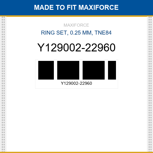 Y129002-22960 Ring set, 0.25 mm, tne84 New Aftermarket