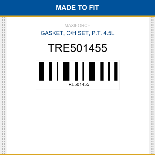 TRE501455 Gasket, o/h set, p.t. 4.5l New Aftermarket