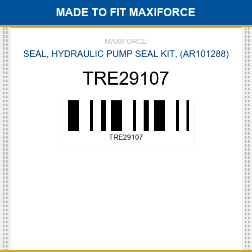 TRE29107 Seal, hydraulic pump seal kit, (ar101288) New Aftermarket