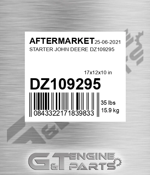 DZ109295 Starter John Deere for AFTERMARKET