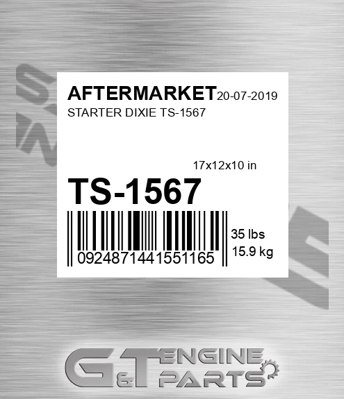 TS-1567 Starter Dixie Ts-1567 for AFTERMARKET