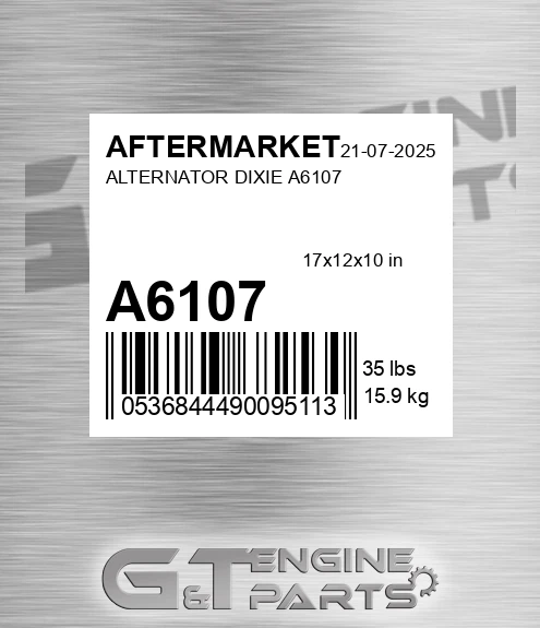 A6107 Alternator Dixie A6107 for AFTERMARKET