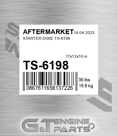 TS-6198 Starter Dixie Ts-6198 for AFTERMARKET