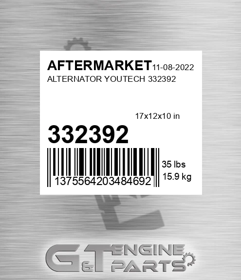 332392 Alternator Youtech