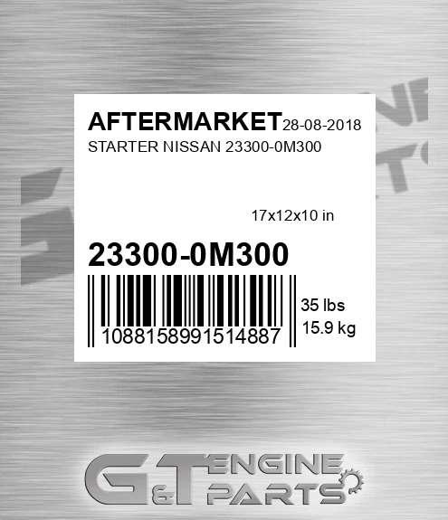 23300-0M300 Starter Nissan 23300-0m300 for AFTERMARKET