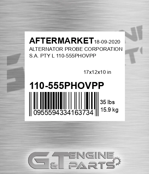 110-555PHOVPP Alternator Probe Corporation S.a. Pty L 110-555phovpp for AFTERMARKET