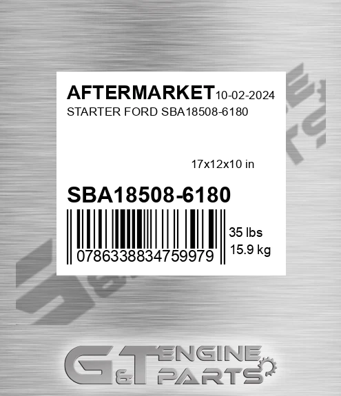 SBA18508-6180 Starter Ford Sba18508-6180 for AFTERMARKET