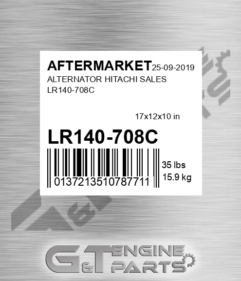 LR140-708C Alternator Hitachi Sales Lr140-708c for AFTERMARKET