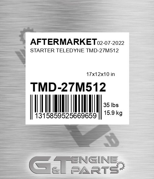 TMD-27M512 Starter Teledyne Tmd-27m512 for AFTERMARKET