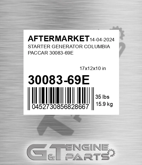 30083-69E Starter Generator Columbia Paccar 30083-69e for AFTERMARKET