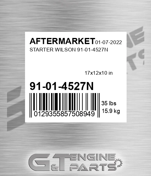 91-01-4527N Starter Wilson 91-01-4527n for AFTERMARKET