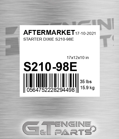 S210-98E Starter Dixie S210-98e for AFTERMARKET