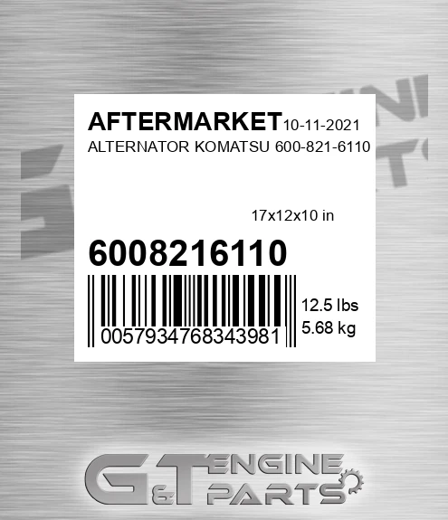 6008216110 Alternator Komatsu for AFTERMARKET