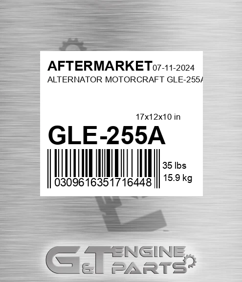 GLE-255A Alternator Motorcraft Gle-255a for AFTERMARKET