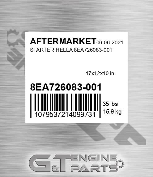 8EA726083-001 Starter Hella 8ea726083-001 for AFTERMARKET