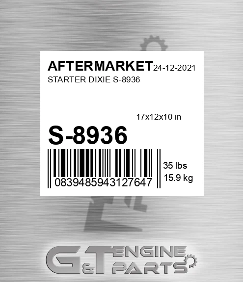 S-8936 Starter Dixie S-8936 for AFTERMARKET