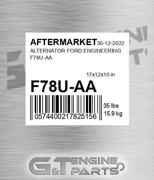 F78U-AA Alternator Ford Engineering F78u-aa for AFTERMARKET