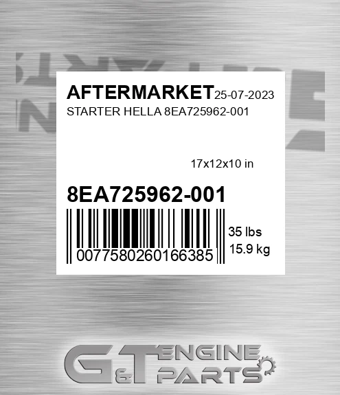 8EA725962-001 Starter Hella 8ea725962-001 for AFTERMARKET