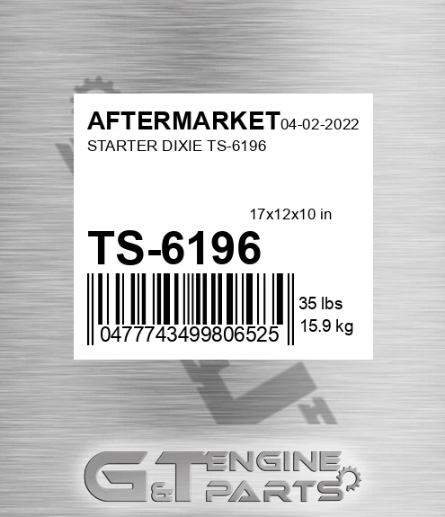TS-6196 Starter Dixie Ts-6196 for AFTERMARKET