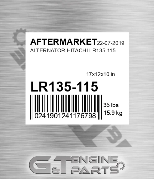 LR135-115 Alternator Hitachi Lr135-115 for AFTERMARKET