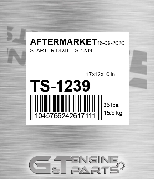 TS-1239 Starter Dixie Ts-1239 for AFTERMARKET